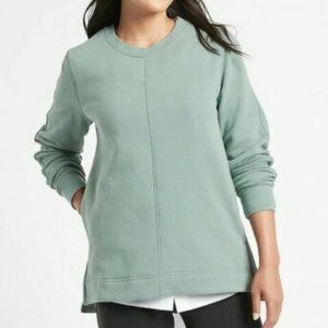 Athleta Retroplush Crewneck Sweatshirt Minimalistic Grey XS   #982312